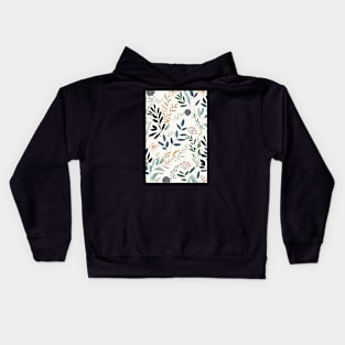 Floral Garden Botanical Print with Leaves Kids Hoodie